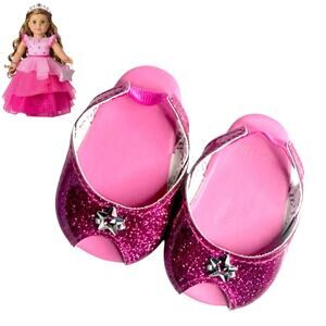 American Girl Pink Stardust Shoes Glitter Kitten Heels Limited Ed Doll Accessory